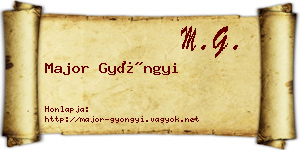 Major Gyöngyi névjegykártya